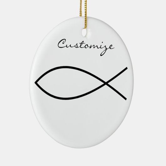 Christliches Fischsymbol Ichthys Thunder_Cove Keramik Ornament (Rechts)