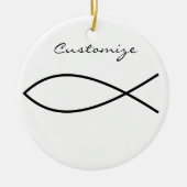 Christliches Fischsymbol Ichthys Thunder_Cove Keramik Ornament (Vorne)