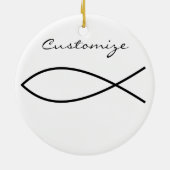 Christliches Fischsymbol Ichthys Thunder_Cove Keramik Ornament (Hinten)