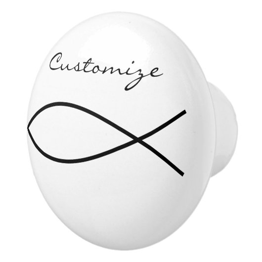 Christliches Fischsymbol Ichthys Thunder_Cove Keramikknauf (Rechts)