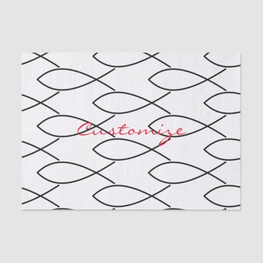 Christliches Fischsymbol Ichthys Thunder_Cove Seidenpapier (Vorderseite)