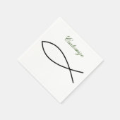 Christliches Fischsymbol Ichthys Thunder_Cove Serviette (Ecke)