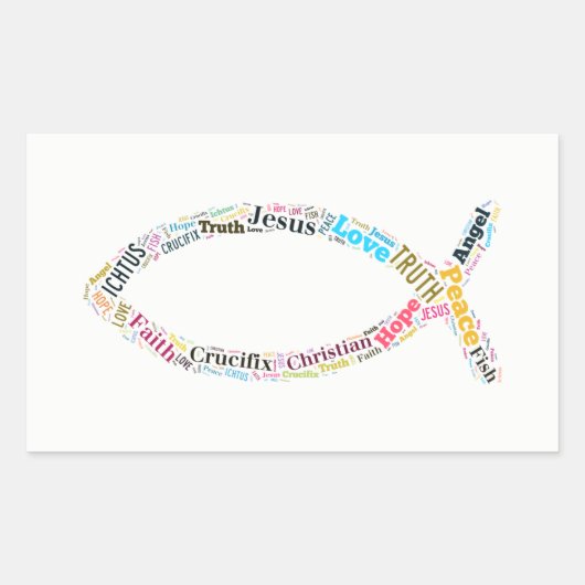 Christliches Fischsymbol Rechteckiger Aufkleber (Vorderseite)