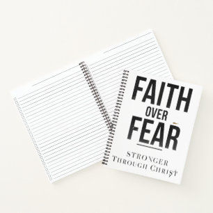 Christliches Fitness-Journal – Faith Over Fear Wor Notizblock