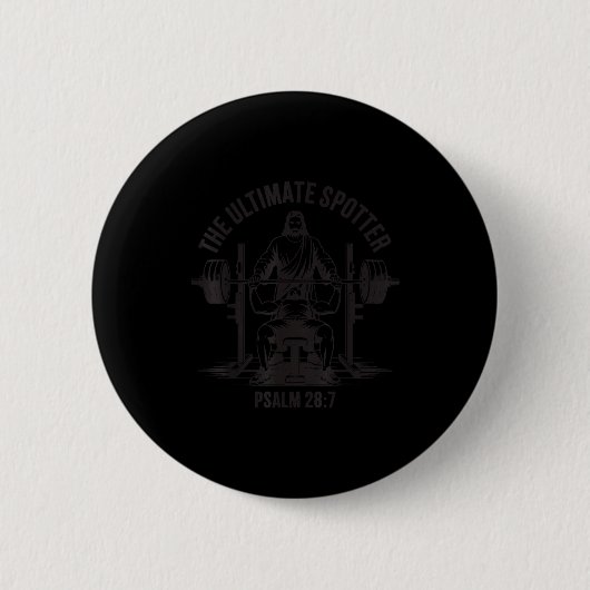 Christliches Fitnessstudio Jesus der Spotter Psalm Button (Vorderseite)