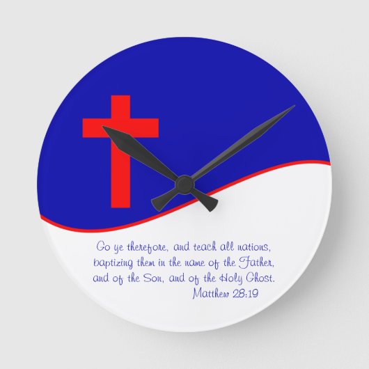 Christliches Flag Inspiriert Runde Wanduhr (Vorderseite)
