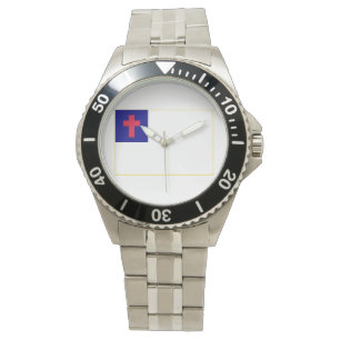 Christliches Flag Mit Namen oder Initialen anpasse Armbanduhr