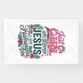 Christliches Flamingo Mädchen Vintage Banner (Horizontal)