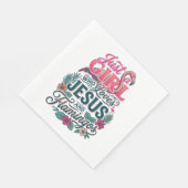 Christliches Flamingo Mädchen Vintage Serviette (Ecke)