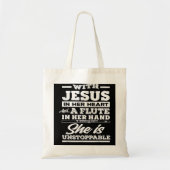 Christliches Flute Player Geschenk für weibliche F Tragetasche (Vorne)