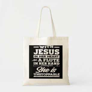 Christliches Flute Player Geschenk für weibliche F Tragetasche