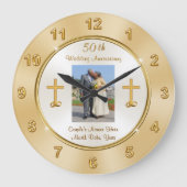 Christliches Foto 50. Hochzeitsszenario Große Wanduhr (Vorderseite)