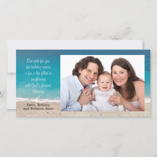 Christliches Foto Ozean und Strand Feiertagskarte (Vorderseite)