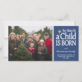 Christliches Foto Weihnachten - Ein Kind ist Gebor (Vorderseite)