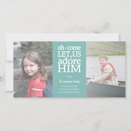 Christliches Foto Weihnachten - Oh, Lass uns Adore (Vorderseite)