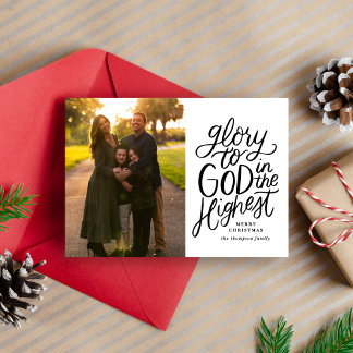 Christliches Foto Weihnachtskarte Einfache Herrlic Feiertagskarte