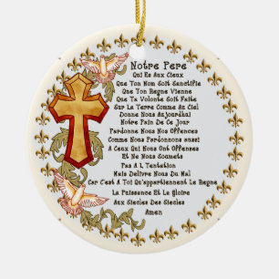 Christliches französisches Gebet des Herrn  Keramik Ornament