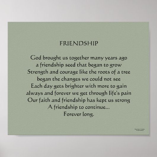 Christliches Freundschaftsgedicht Poster (Vorne)