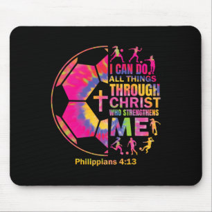 Christliches Fußball-T-Shirt Mädchen Teenager Kind Mousepad