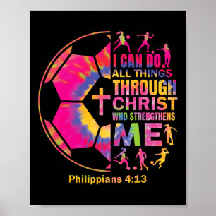 Christliches Fußball-T-Shirt Mädchen Teenager Kind Poster