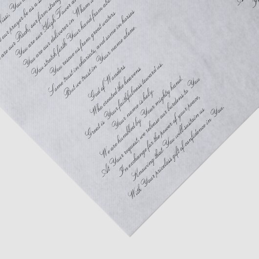 Christliches Gebet Decoupage Seidenpapier (Ausschnitt)