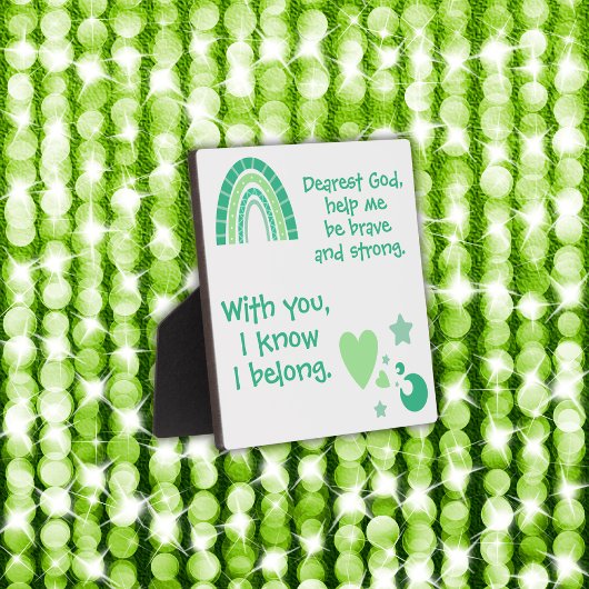 Christliches Gebet für Kinder Grün | Fotoplatte