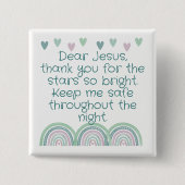 Christliches Gebet für Kinder Grün und Rosa | Button (Vorderseite)