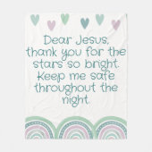 Christliches Gebet für Kinder Grün und Rosa | Fleecedecke (Vorderseite)