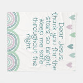 Christliches Gebet für Kinder Grün und Rosa | Fleecedecke (Vorderseite (Horizontal))