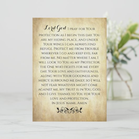 Christliches Gebet für Schutzflachkarte (Stehend Vorderseite)