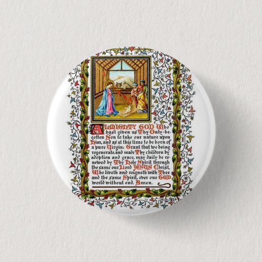 Christliches Gebet mit Nativity Button (Vorderseite)