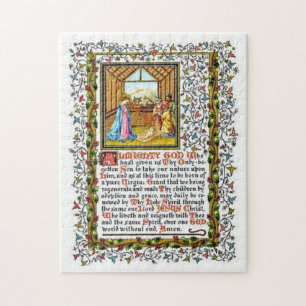 Christliches Gebet mit Nativity Puzzle