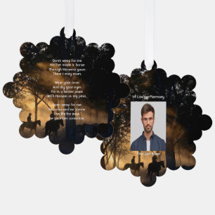 Christliches Gedächtnis Foto Waldweg Wandern Ornament Karte