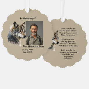Christliches Gedenk Memory Card Wasserfarbe Wolf Ornament Karte