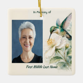 Christliches Gedenken Kolibri Weiße Blumen Keramikornament