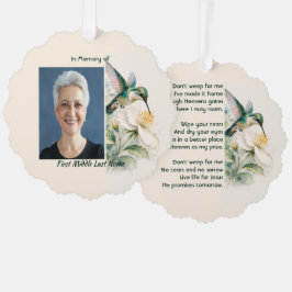 Christliches Gedenken Kolibri Weiße Blumen Ornament Karte