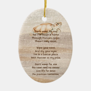 Christliches Gedenkfoto Sandy Beach Sea Turtle Keramik Ornament