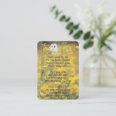 Christliches Gedenkfoto Scheune Eule Vogel Visitenkarte (Stehend Vorderseite)