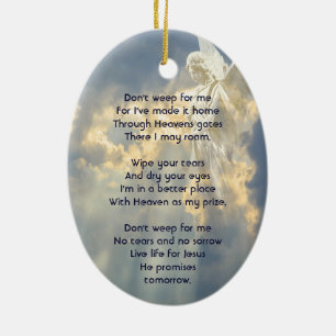 Christliches Gedicht Memorial Keepake Angel Sky Cl Keramik Ornament