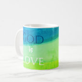 Christliches Geschenk Gott ist Liebe Malerischer K Kaffeetasse (Vorderseite Links)