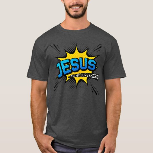 Christliches Geschenk Jesus ist mein Superhelden S T-Shirt (Vorderseite)