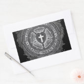 Christliches Geschenk Luther Rose J-Rose-Schwarz-H Rechteckiger Aufkleber (Umschlag)