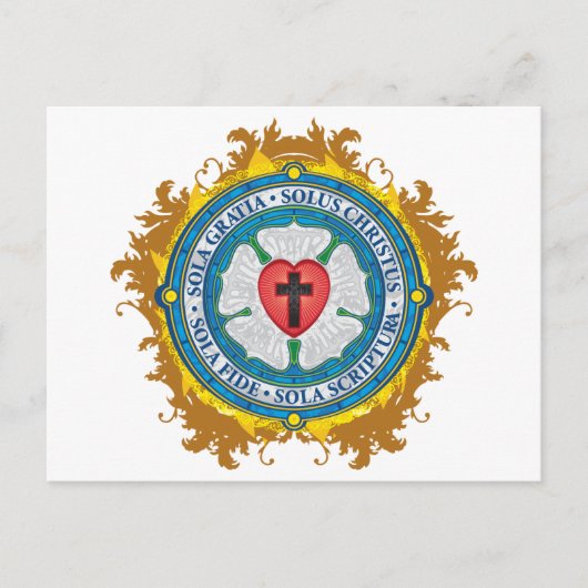 Christliches Geschenk Luther Rose Jesus Cross Gott Postkarte (Vorderseite)