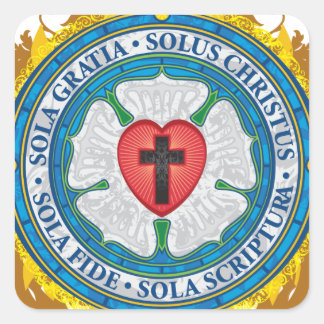 Christliches Geschenk Luther Rose Jesus Cross Gott Quadratischer Aufkleber