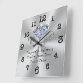 Christliches Geschenk zum sechzigsten Hochzeitstag Quadratische Wanduhr (Winkel)