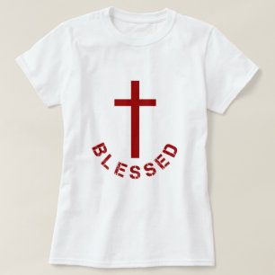 Christliches Gesegnetes Rotes Kreuz und Textdesign T-Shirt