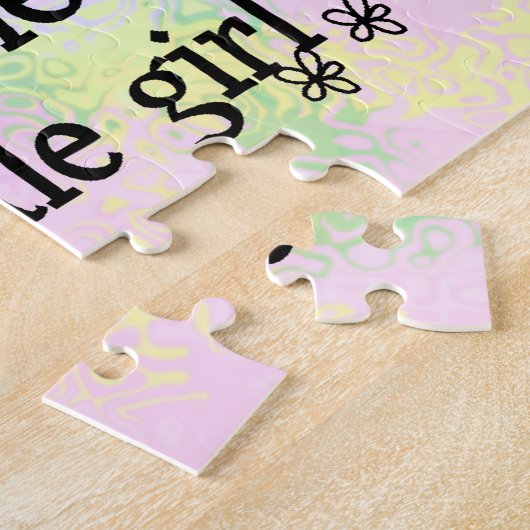 Christliches Girl-Puzzle mit rosa und gelben Herze Puzzle (Seite)