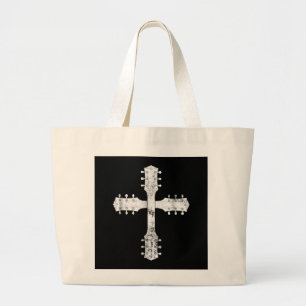 christliches Gitarrenkreuz Jumbo Stoffbeutel