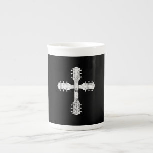 christliches Gitarrenkreuz Porzellantasse