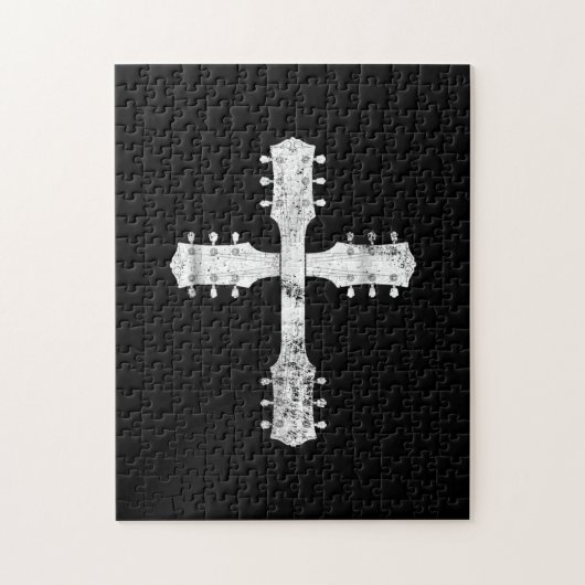 christliches Gitarrenkreuz Puzzle (Vertikal)